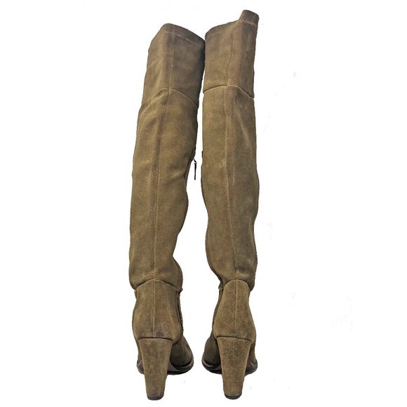 ZARA Camel Brown Knee High Suede Zip Up Boots, Women's Size 9 US - Picture 4 of 6